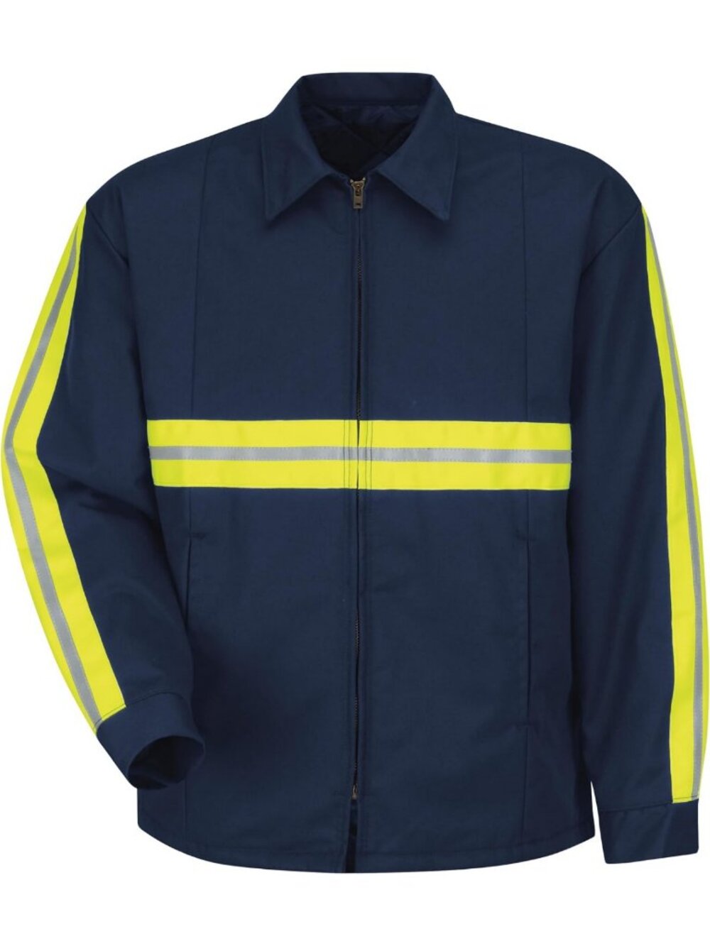 Men's Red Enhanced Visibility Lined Panel Jacket | Safety Workwear, Outdoor Gear